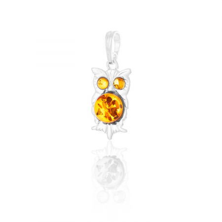 Produse - Pandantiv din argint 925, Piatra: chihlimbar natural, Culoare: maro cognac, Sonis Silver