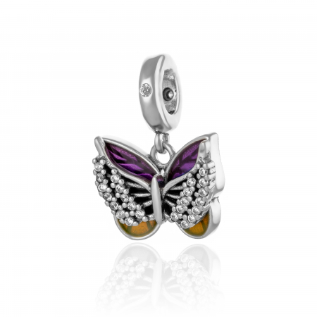 TALISMANE - Talisman din argint 925 rodiat  , Piatra : cubic zirconia si email ,Culoare : multicolor ,