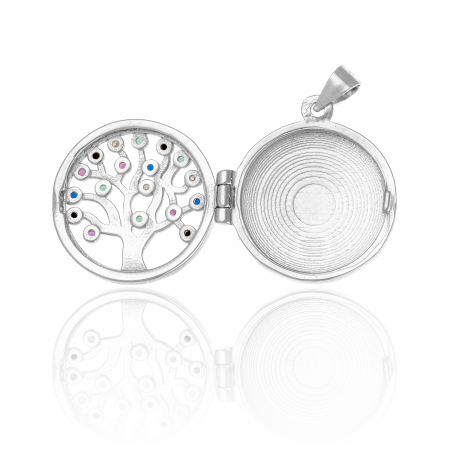 Pandantiv din argint 925 rodiat   , Piatra : cubic zirconia , Culoare : multicolor , [1]