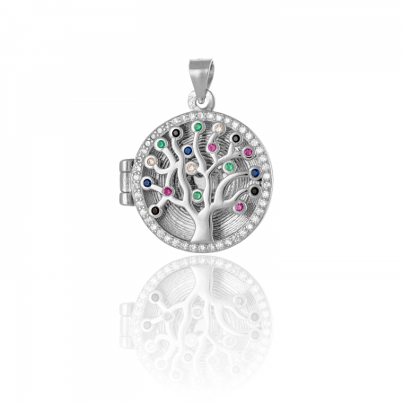 PANDANTIVE - Pandantiv din argint 925 rodiat   , Piatra : cubic zirconia , Culoare : multicolor ,
