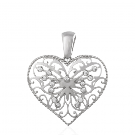 Pandantiv din argint 925 rodiat, Piatra: cubic zirconia, Culoare: transparenta [0]