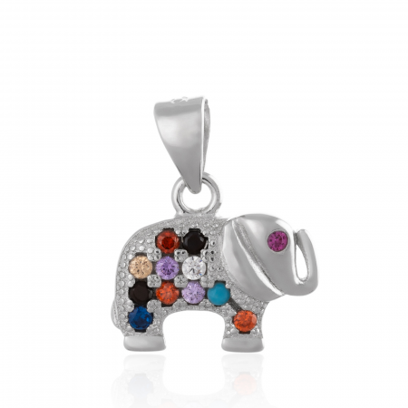 Pandantiv din argint 925 rodiat, Piatra: cubic zirconia, Culoare: multicolor [0]