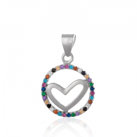 Pandantiv din argint 925 rodiat, Piatra: cubic zirconia, Culoare: multicolor, Sonis Silver [0]