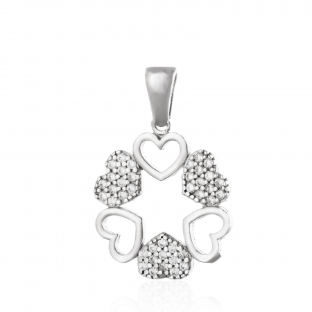 Pandantiv din argint 925 rodiat, Piatra: cubic zirconia, Culoare: transparenta, Sonis Silver [0]