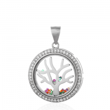 Produse - Pandantiv din argint 925 rodiat, Piatra: cubic zirconia, Culoare: multicolor