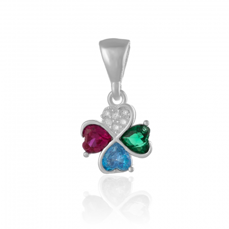 PANDANTIVE - Pandantiv din argint 925, Piatra: zirconia fatetata si cubic zirconia, Culoare: multicolor, transparent,