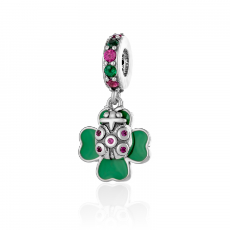TALISMANE - Talisman din argint 925 rodiat  , Piatra : zirconia fatetata si email , Culoare : multicolor ,