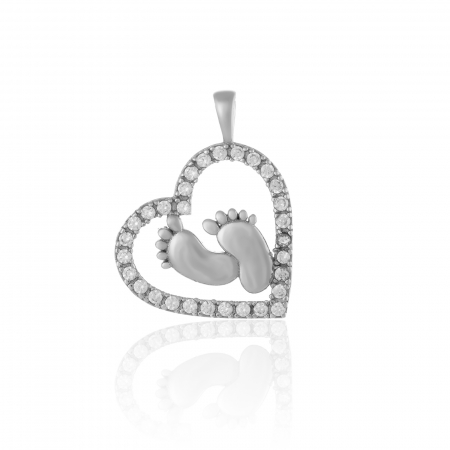 PANDANTIVE - Pandantiv din argint 925 rodiat, Piatra: cubic zirconia, Culoare: transparenta,