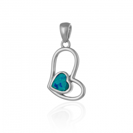 PANDANTIVE - Pandantiv din argint 925 rodiat   , Piatra : opal de  laborator , Culoare : albastru,