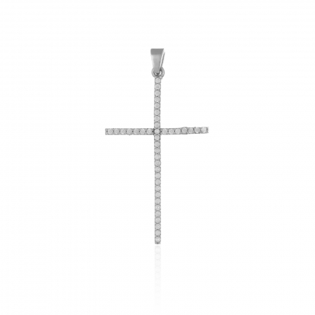 PANDANTIVE TIP CRUCE - Pandantiv din argint 925  rodiat  , Piatra :  cubic zirconia , Culoare : transparenta,Sonis Silver