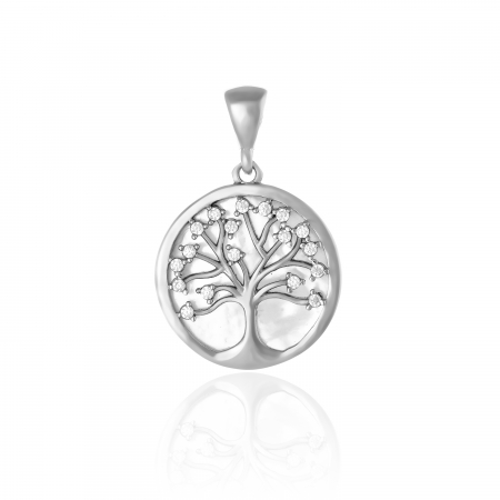 PANDANTIVE - Pandantiv din argint 925 rodiat , Piatra : sidef si cubic zirconia , Culoare : sidef si transparent , Sonis Silver