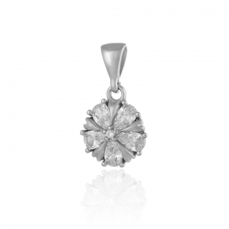 PANDANTIVE - Pandantiv din argint 925 rodiat   , Piatra : zirconia fatetata si cubic zirconia , Culoare : transparenta ,