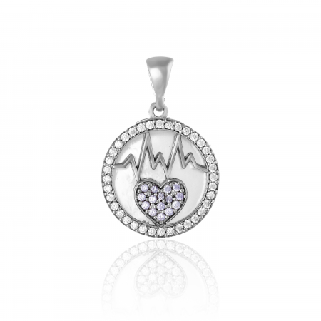 PANDANTIVE - Pandantiv din argint 925 rodiat , Piatra : sidef si cubic zirconia , Culoare : sidef si transparent , Sonis Silver