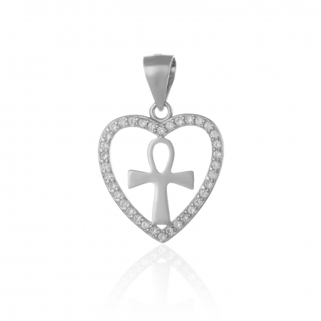 PANDANTIVE - Pandantiv din argint 925rodiat   , Piatra : cubic zirconia , Culoare : transparenta ,