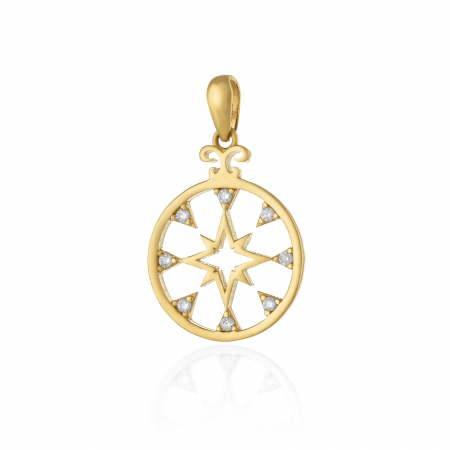 PANDANTIVE - Pandantiv din aur 585/ 14 kt, Piatra: cubic zirconia, Culoare: transparenta