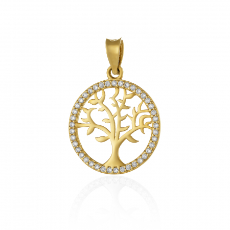 PANDANTIVE - Pandantiv din aur 585/ 14 kt, Piatra: cubic zirconia, Culoare: transparenta