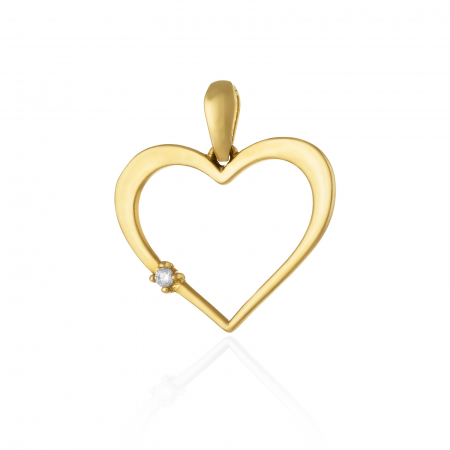 PANDANTIVE - Pandantiv din aur 585/ 14 kt, Piatra: cubic zirconia, Culoare: transparenta