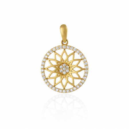 PANDANTIVE - Pandantiv din aur 585/ 14 kt, Piatra: cubic zirconia, Culoare: transparenta