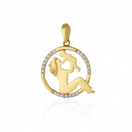 PANDANTIVE - Pandantiv din aur 585/ 14 kt, Piatra: cubic zirconia, Culoare: transparenta