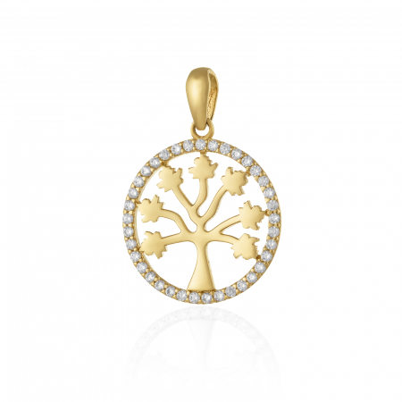 PANDANTIVE - Pandantiv din aur 585/ 14 kt, Piatra: cubic zirconia, Culoare: transparenta