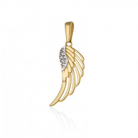 PANDANTIVE - Pandantiv din aur 585/ 14 kt, galben si alb, Piatra: cubic zirconia, Culoare:  transparenta