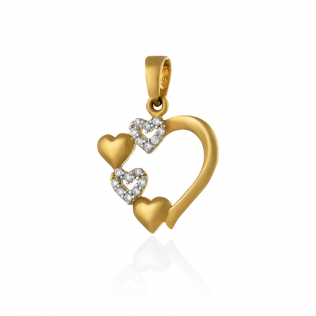 PANDANTIVE - Pandantiv din aur 585/ 14 kt, Piatra: cubic zirconia, Culoare: transparenta