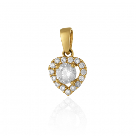 PANDANTIVE - Pandantiv din aur 585/ 14 kt, Piatra: zirconia fatetata si cubic zirconia, Culoare: transparenta
