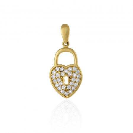 PANDANTIVE - Pandantiv din aur 585/ 14 kt, Piatra: cubic zirconia, Culoare: transparenta