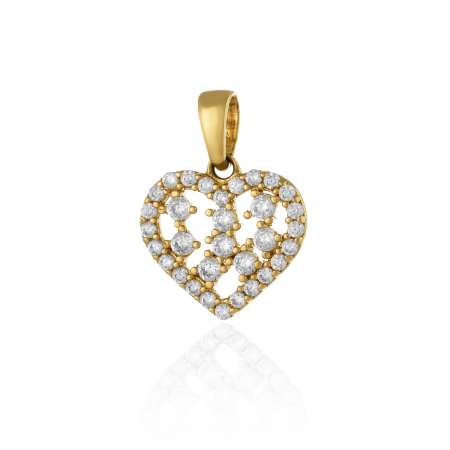 PANDANTIVE - Pandantiv din aur 585/ 14 kt, Piatra: cubic zirconia, Culoare: transparenta