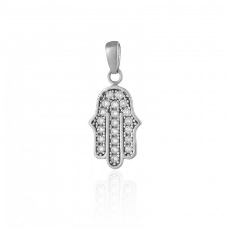 PANDANTIVE - Pandantiv din aur alb 585/ 14 kt, Piatra: cubic zirconia, Culoare: transparenta