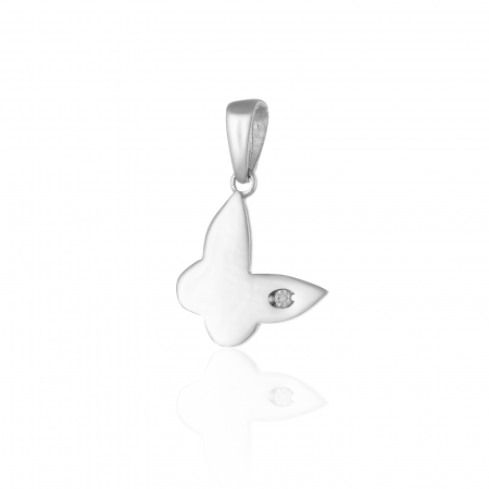 PANDANTIVE - Pandantiv din aur alb 585/ 14 kt, Piatra: cubic zirconia, Culoare: transparenta