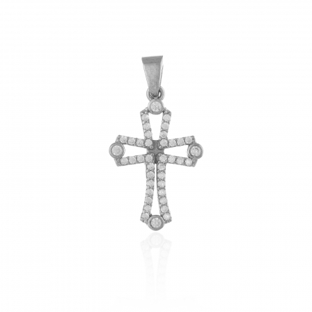 PANDANTIVE TIP CRUCE - Pandantiv tip " Cruce " din argint  925 rodiat , Piatra : cubic zirconia , Culoare : transparenta ,Sonis Silver