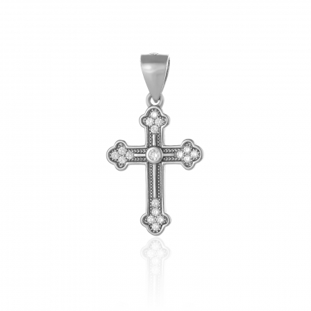 PANDANTIVE TIP CRUCE - Pandantiv tip " Cruce " din argint  925 rodiat , Piatra: cubic zirconia, Culoare: transparenta, Sonis Silver