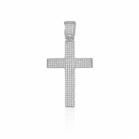 PANDANTIVE TIP CRUCE - Pandantiv tip " Cruce " din argint  925 rodiat , Piatra : cubic zirconia , Culoare : transparenta ,