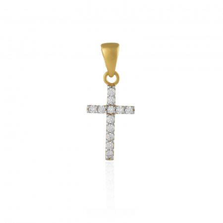 PANDANTIVE TIP CRUCE - Pandantiv tip ''Cruce'', din aur 585/ 14 kt, Piatra: cubic zirconia, Culoare: transparenta