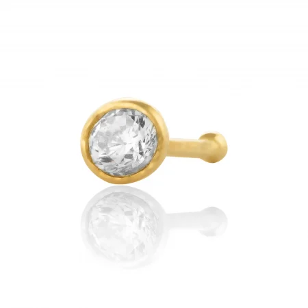 PIERCING - Piercing din aur 585/ 14 kt, Piatra: zirconia fatetata, Culoare: transparenta