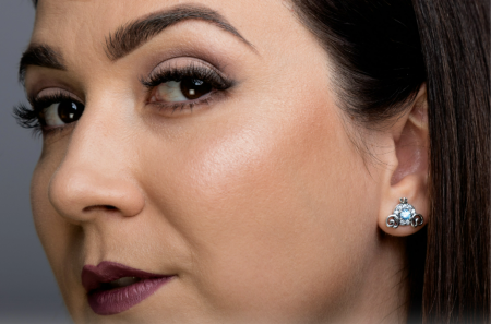 Cercei din argint 925 rodiat , Tip inchidere: surub, Piatra: zirconia fatetata si cubic zirconia, Culoare: albastru si alb,,Sonis Silver [2]