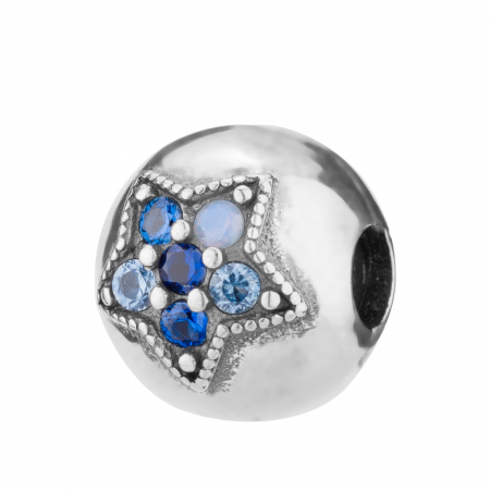 Talisman de siguranta/ spatiere din argint 925, Piatra: zirconia fatetata, Culoare: albastru, Sonis Silver [0]