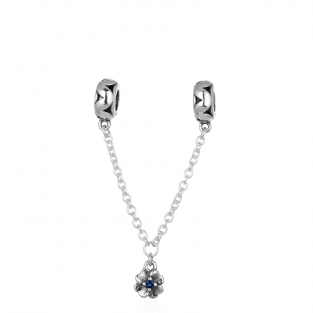 Talisman de siguranta/ spatiere din argint 925 rodiat, Piatra: zirconia fatetata si email, Culoare: albastru si negru, Sonis Silver [0]