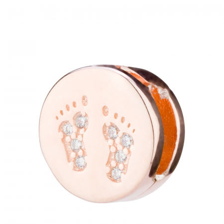 Talisman din argint 925 , placat cu aur rose de 14 kt , Piatra: zirconia fatetata, Culoare:  transparenta, Sonis Silver [0]