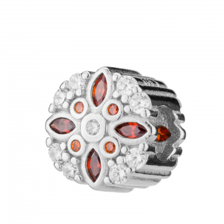 Talisman din argint 925 rodiat, Piatra: zirconia fatetata si cubic zirconia, Culoare: maro cognac si transparent, Sonis Silver [0]