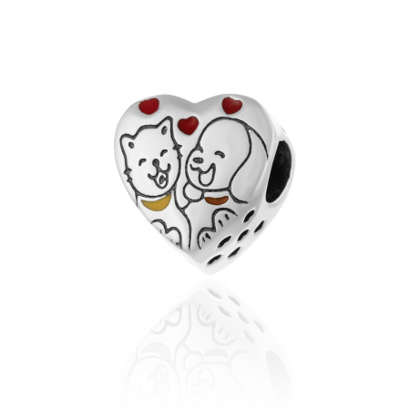 TALISMANE - Talisman  din argint 925 rodiat ,Piatra : cubic zirconia , Culoare : rosu  si galben