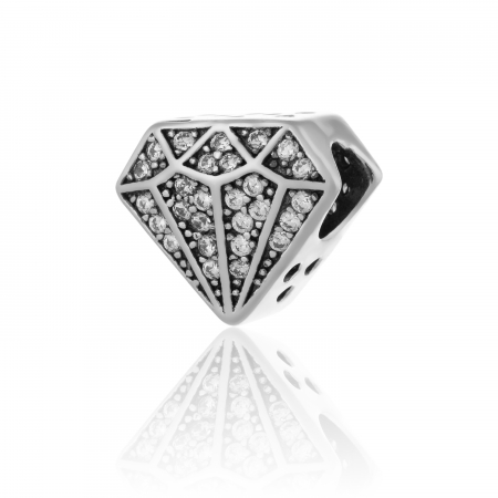 TALISMANE - Talisman  din argint 925 rodiat ,Piatra : cubic zirconia , Culoare : transparenta ,