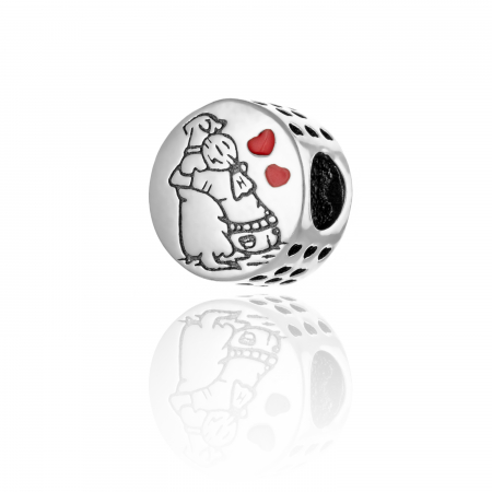 TALISMANE - Talisman  din argint 925 rodiat , Piatra :  email , Culoare : rosu