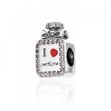 TALISMANE - Talisman  din argint 925 rodiat , Piatra : cubic zirconia  si email, Culoare : roz si rosu