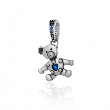 TALISMANE - Talisman din argint 925 rodiat , Piatra: zirconia fatetata si cubic zirconia, Culoare: albastru,