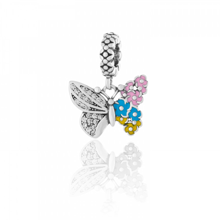 Produse - Talisman pentru bratara din argint 925 rodiat, Piatra: cubic zirconia si email, Culoare: multicolor, Sonis Silver
