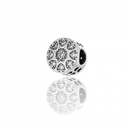 TALISMANE - Talisman pentru bratara din argint 925 rodiat, Piatra: cubic zirconia, Culoare: transparenta, Sonis Silver