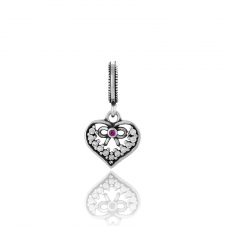 TALISMANE - Talisman pentru bratara din argint 925 rodiat, Piatra: cubic zirconia, Culoare: rosu si transparent, Sonis Silver