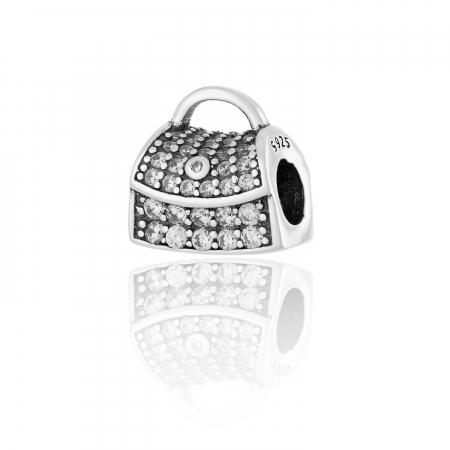 TALISMANE - Talisman pentru bratara din argint 925 rodiat , Piatra : cubic zirconia , Culoare : transparenta , Sonis Silver